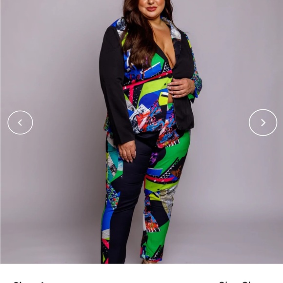 BOGO!!!!POP ART BLAZER WITH STRAIGHT-LEG PANTS~ - Picture 3 of 8